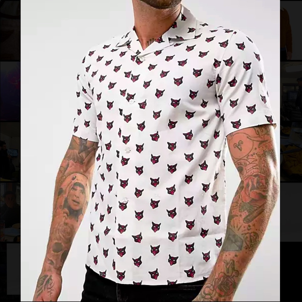 Diesel cats printed short sleeve shirt